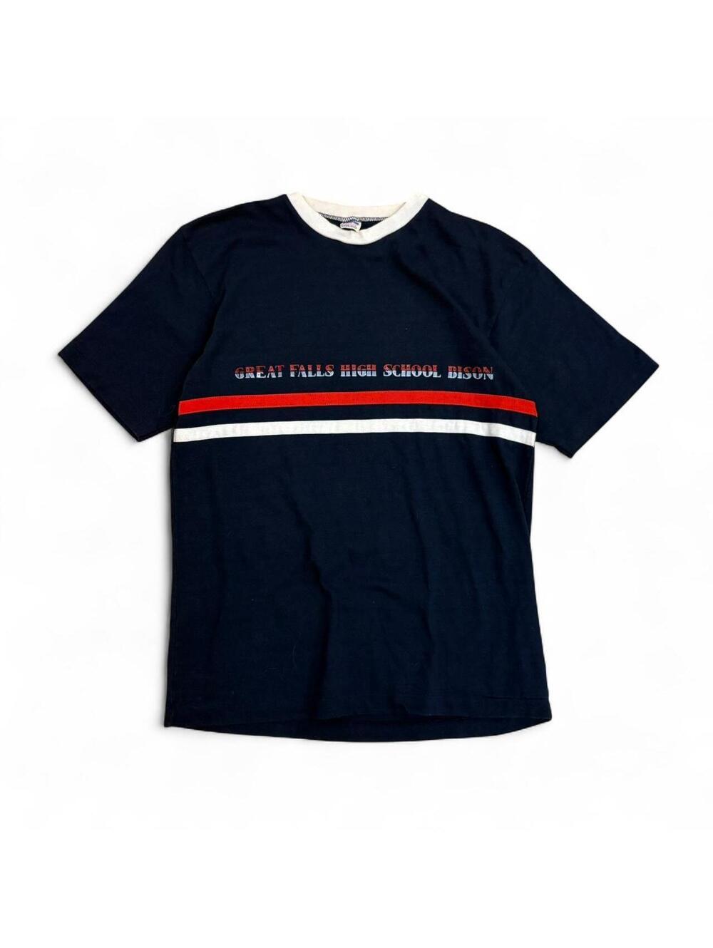 Vintage 70s Champion Blue Bar T Shirt XL